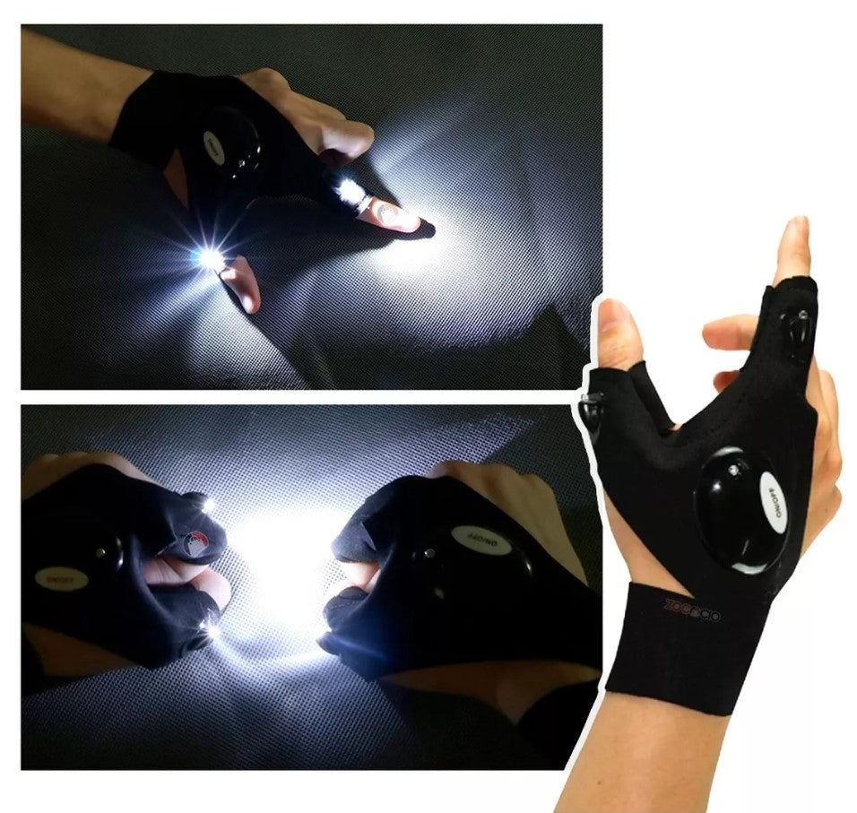 GUANTES DE TRABAJO CON LINTERNA LED